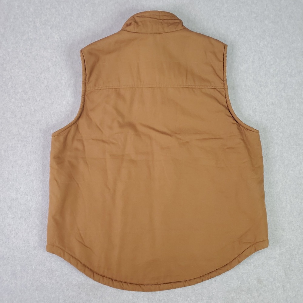 Lee Workwear Vest Mens XL Brown Canvas Sherpa Lined Zip Pockets LM33VT687 - Picture 2 of 13